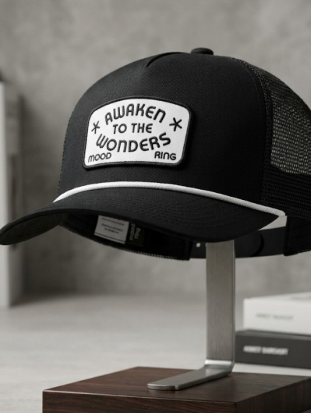 Mood Ring NWOT Awaken to the Wonders Black Trucker Cap  Streetwear Contemporary